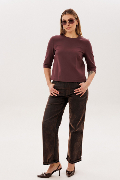 Блуза Anelli 1824 махагон - фото 7