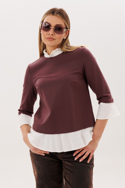 Блуза Anelli 1824 махагон - фото 6