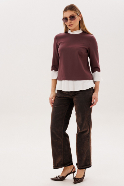 Блуза Anelli 1824 махагон - фото 3