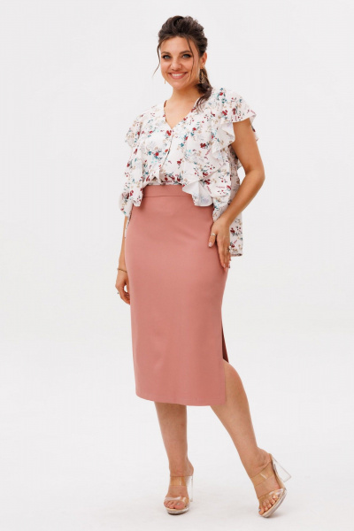 Юбка Anelli 1648 карамельный_силуэт - фото 1