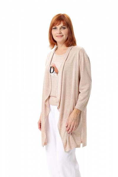 Кардиган, топ Соджи 669 бежевый - фото 2