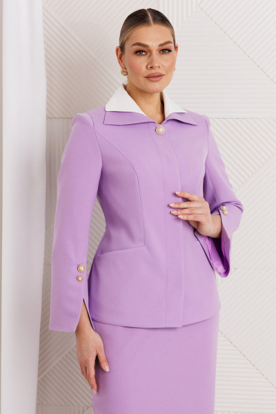Жакет, юбка Мода Юрс 26-2971 сирень - фото 3