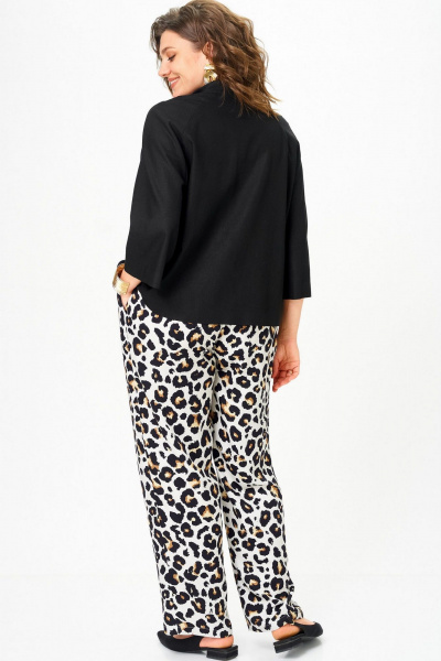 Брюки, жакет SOVA 11332 черный -леопард - фото 8
