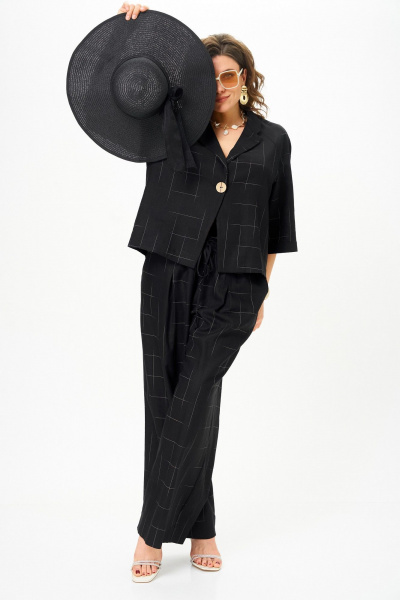 Брюки, жакет SOVA 11333 черный_клетка - фото 10