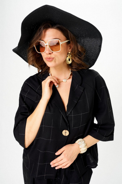 Брюки, жакет SOVA 11333 черный_клетка - фото 9