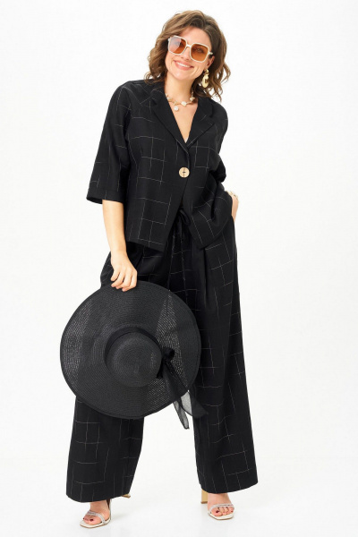 Брюки, жакет SOVA 11333 черный_клетка - фото 8
