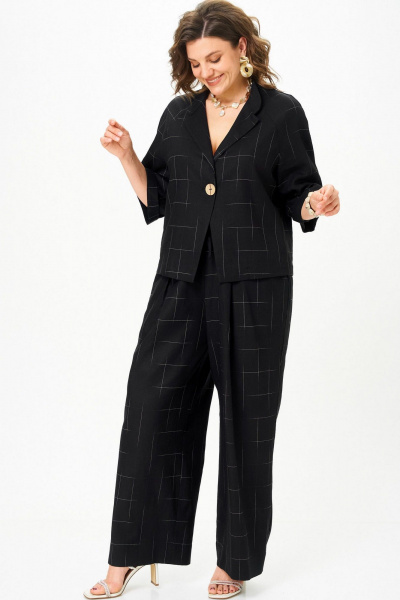 Брюки, жакет SOVA 11333 черный_клетка - фото 5