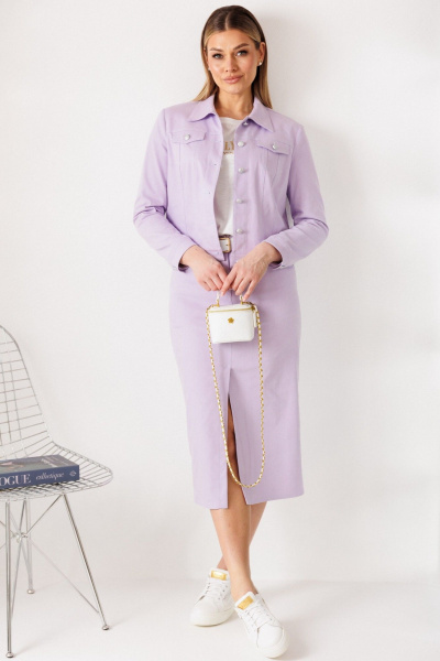 Куртка, юбка Мода Юрс 26-2847 сирень - фото 1