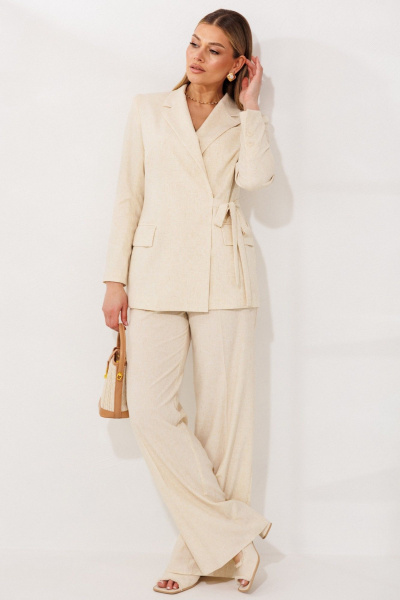 Брюки, жакет Мода Юрс 26-2669 ваниль - фото 6