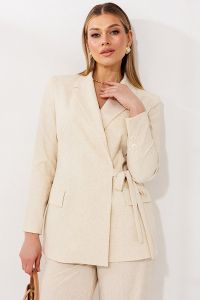 Брюки, жакет Мода Юрс 26-2669 ваниль - фото 3