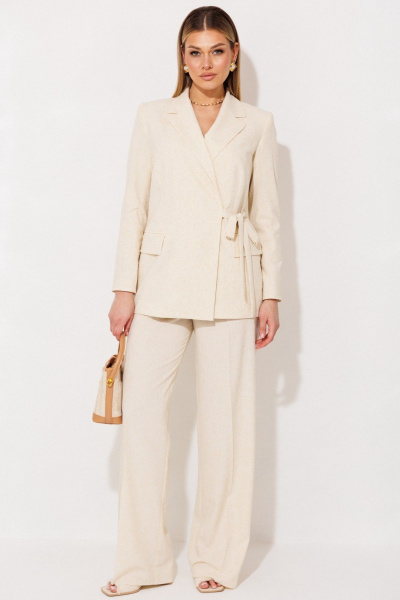 Брюки, жакет Мода Юрс 26-2669 ваниль - фото 1