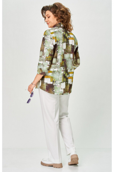 Блуза БелЭльСтиль 877-3_26_22 зеленый_дизайн - фото 6