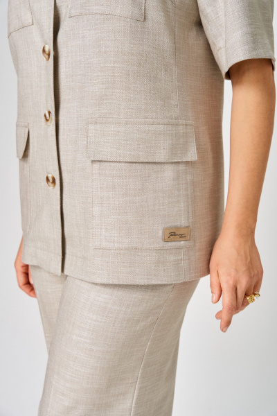 Брюки, жакет БелЭльСтиль 837-3_16_22+601-3_08_22 бежевый - фото 5