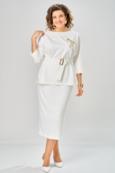 Блуза, юбка Andina city 9091-1-26 молоко - фото 4