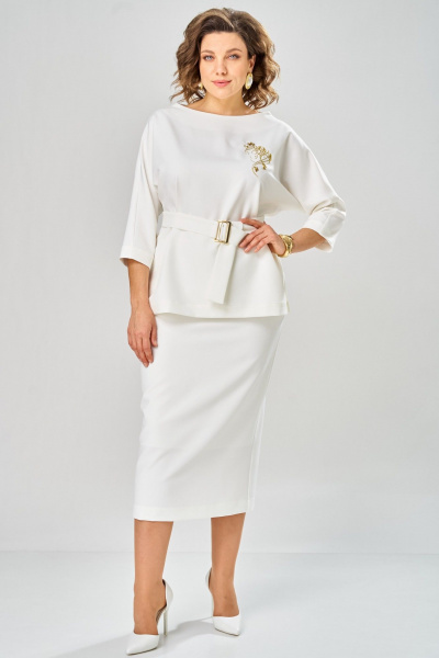 Блуза, юбка Andina city 9091-1-26 молоко - фото 3