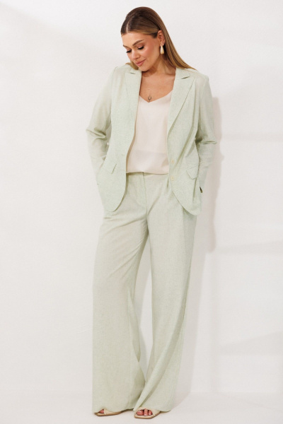 Брюки, жакет Мода Юрс 26-2924 салатовый - фото 5