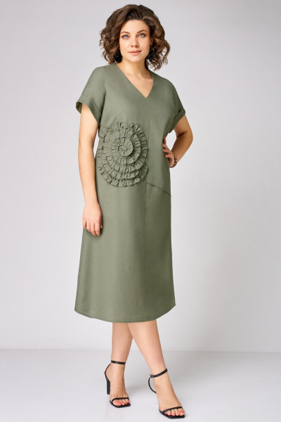 Платье Мишель стиль 1353 оливковый - фото 6