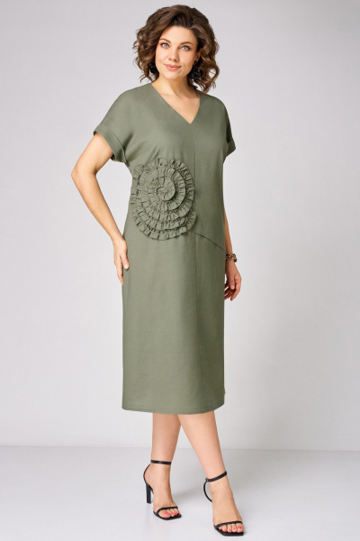 Платье Мишель стиль 1353 оливковый - фото 3