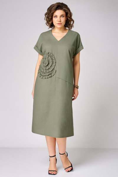Платье Мишель стиль 1353 оливковый - фото 2