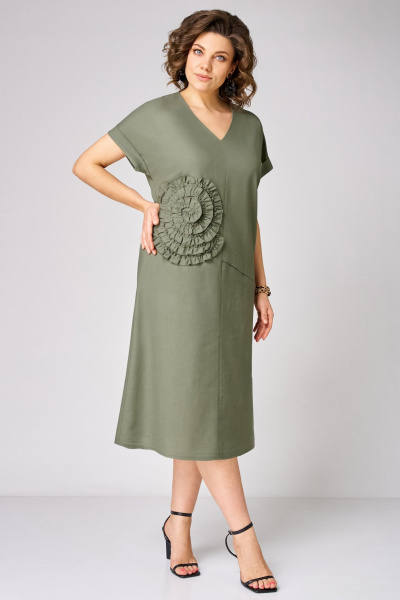 Платье Мишель стиль 1353 оливковый - фото 1