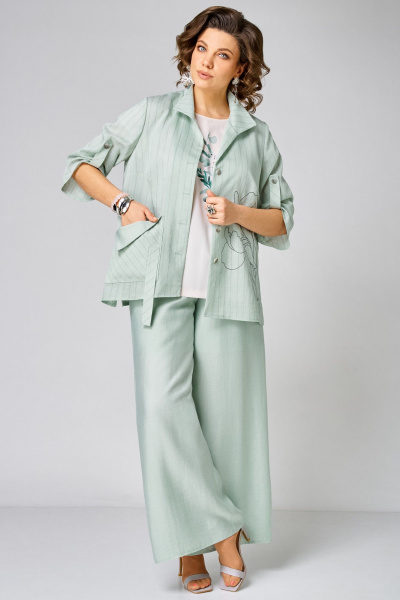 Блуза, брюки Мишель стиль 1355 мятный - фото 1