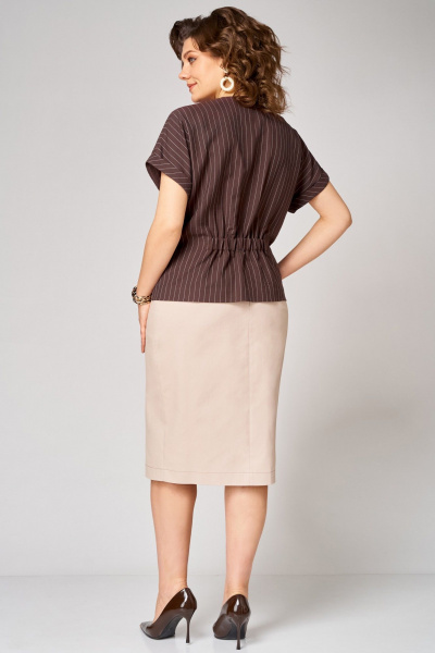 Жакет, юбка Мишель стиль 1360 коричнево-бежевый - фото 7