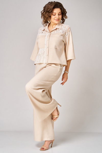 Блуза, брюки Мишель стиль 1364 светло-бежевый - фото 6
