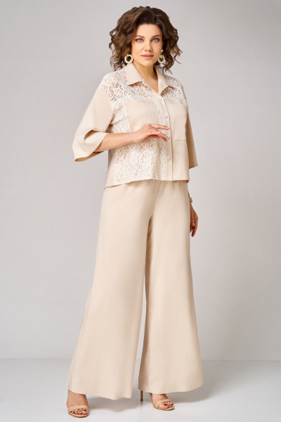 Блуза, брюки Мишель стиль 1364 светло-бежевый - фото 5