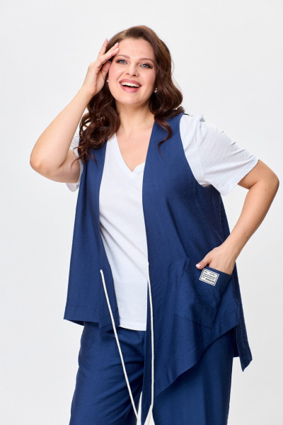 Брюки, жилет, футболка OVERYOU М146/1 светло-синий - фото 6