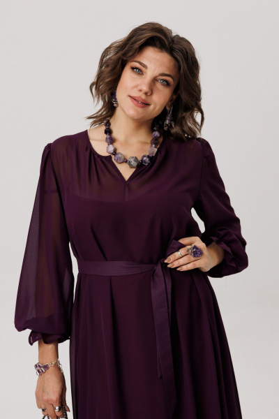 Платье Anelli 1635 цвет_чернослива - фото 6