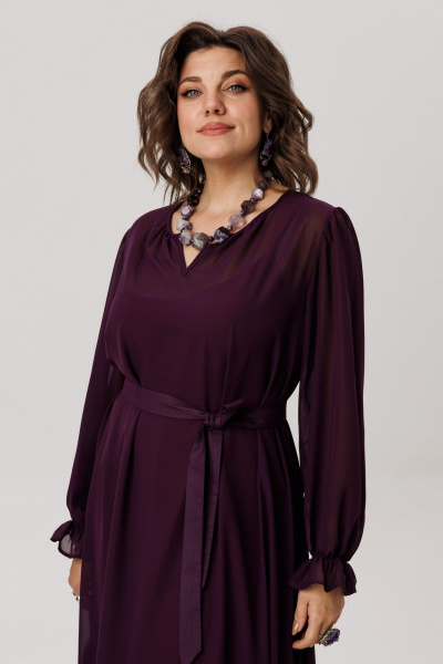 Платье Anelli 1635 цвет_чернослива - фото 3