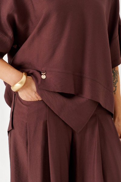 Блуза, брюки Beautiful&Free 6470 шоколад - фото 7