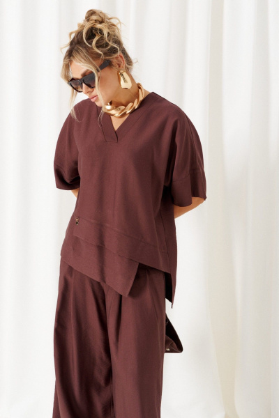 Блуза, брюки Beautiful&Free 6470 шоколад - фото 6