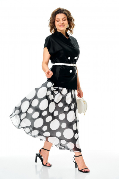 Жилет, юбка Anastasia 1347.1 черно-белый - фото 6