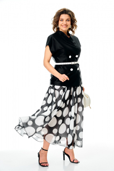 Жилет, юбка Anastasia 1347.1 черно-белый - фото 5