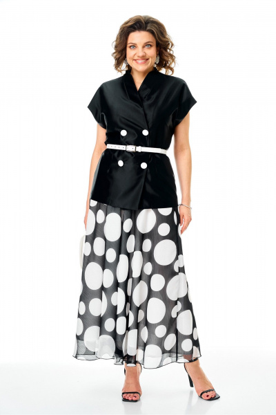 Жилет, юбка Anastasia 1347.1 черно-белый - фото 1