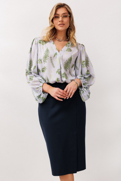 Блуза, юбка Anastasia 1049.1 темно-серый - фото 8