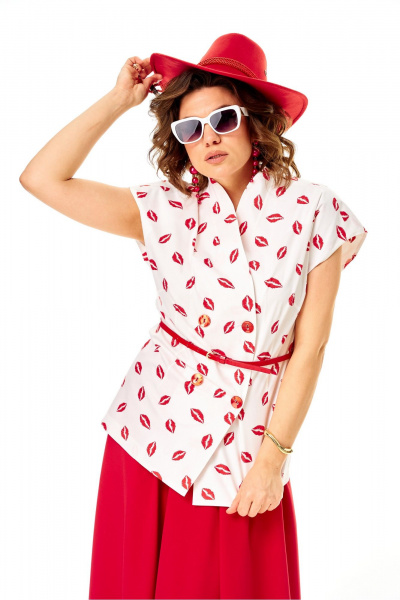 Жилет, юбка Anastasia 1354 бело-красный - фото 20