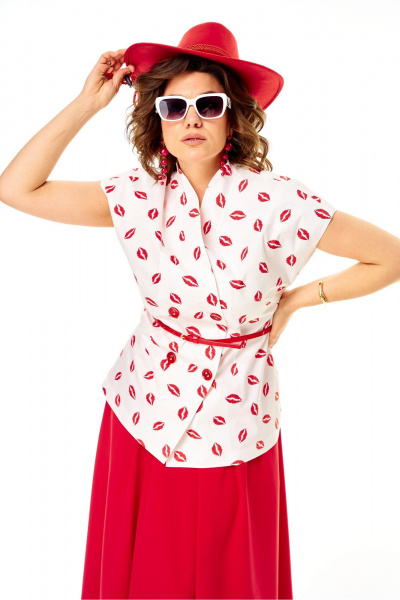 Жилет, юбка Anastasia 1354 бело-красный - фото 18