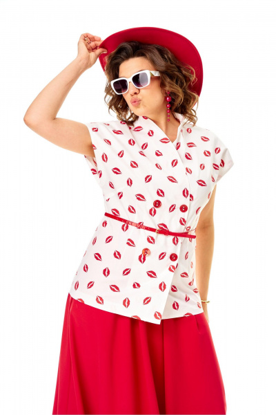 Жилет, юбка Anastasia 1354 бело-красный - фото 16