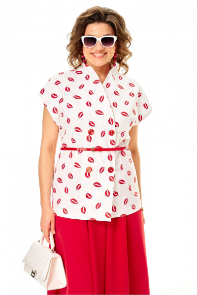 Жилет, юбка Anastasia 1354 бело-красный - фото 15