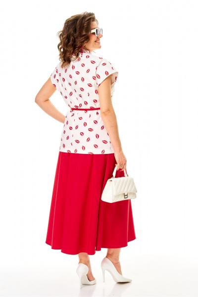 Жилет, юбка Anastasia 1354 бело-красный - фото 14