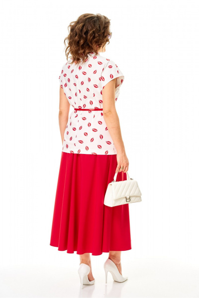 Жилет, юбка Anastasia 1354 бело-красный - фото 12