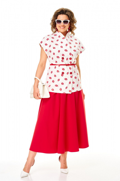 Жилет, юбка Anastasia 1354 бело-красный - фото 10