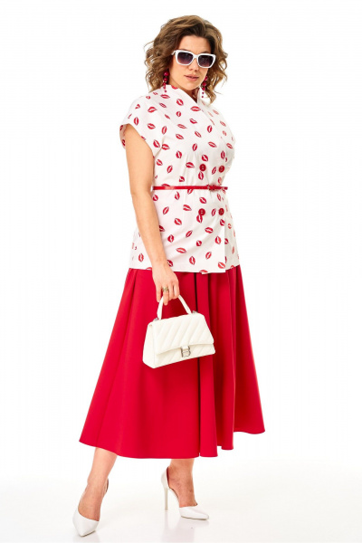Жилет, юбка Anastasia 1354 бело-красный - фото 5