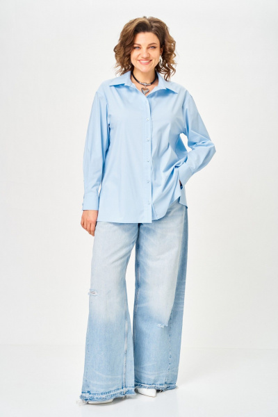Рубашка ANASTASIA MAK 1324 голубой - фото 14