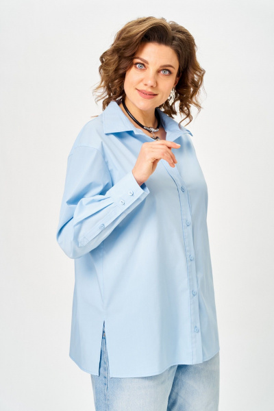 Рубашка ANASTASIA MAK 1324 голубой - фото 4