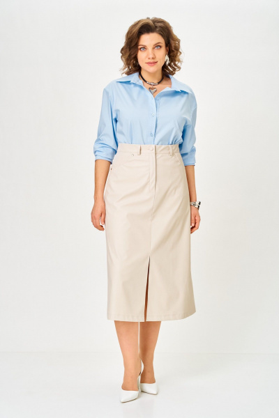 Рубашка ANASTASIA MAK 1324 голубой - фото 12