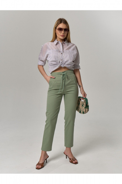Брюки IUKONA 1009 серо-зелёный - фото 3