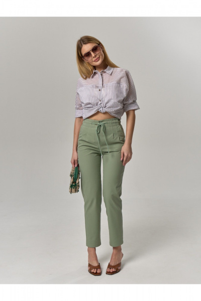 Брюки IUKONA 1009 серо-зелёный - фото 1